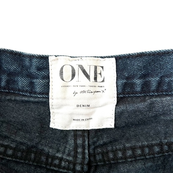 One Teaspoon Womens Bandits Denim Shorts Size 27 Long Rise Button Fly Distressed - Picture 3 of 9